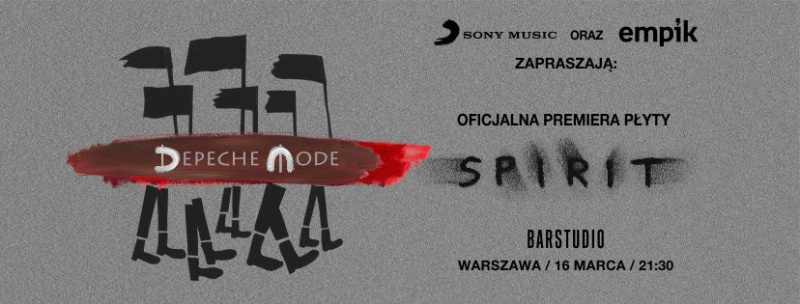 DEPECHE MODE - szczegóły oficjalnej polskiej premiery płyty &#039;Spirit&#039; w barStudio 16 marca!