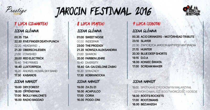 Znamy harmonogram minutowy Jarocin Festiwal 2016