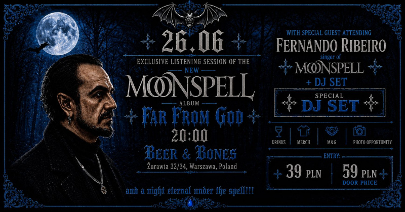 Fernando Ribeiro z Moonspell spotka się z fanami w Warszawie.