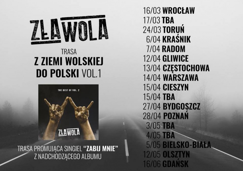 Zła Wola rozpoczyna trasę 16 marca we Wrocławiu