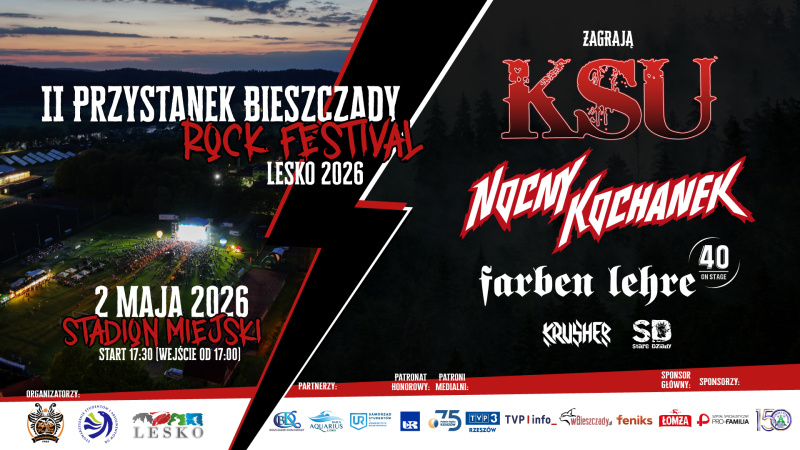 II Przystanek Bieszczady Rock Festiwal Lesko 2026 - patronat Polskie Radio Rzeszów