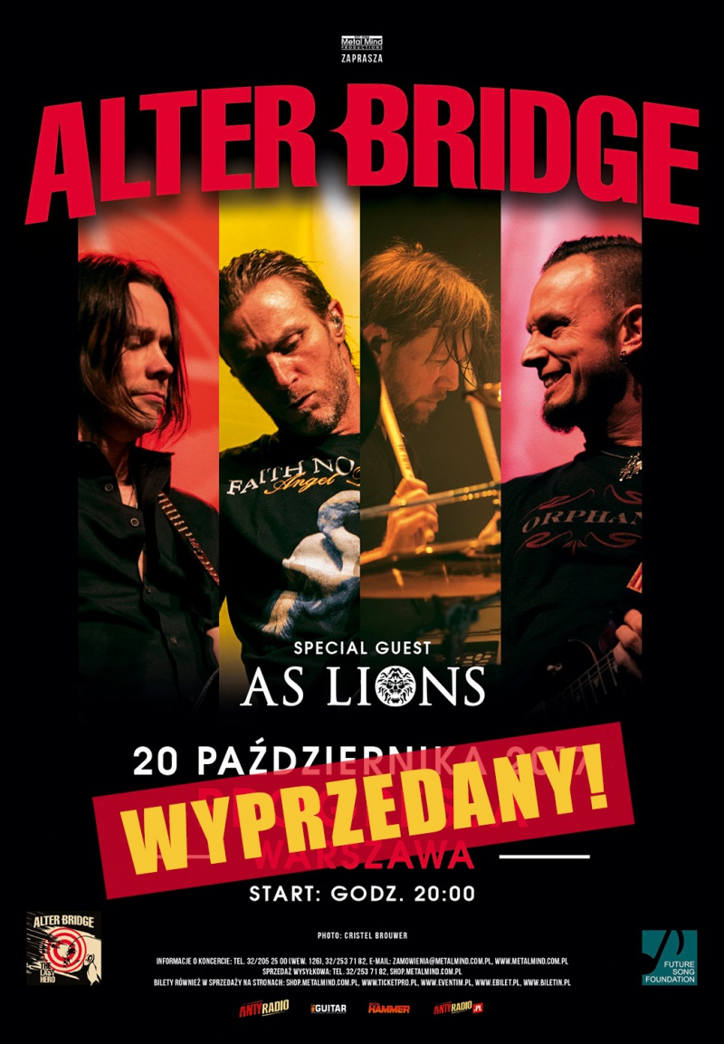 Alter Bridge - koncert wyprzedany i akcje fanowskie!